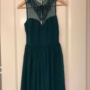 Green lace dress